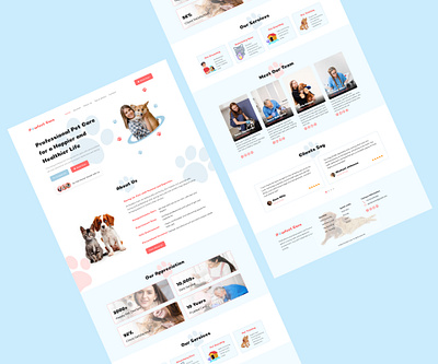 Pet Care Landing Page Design figma design pet care pet care landing page pet care website user interface ux