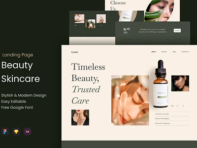 Cyantic - Beauty Skincare Landing Page beauty landing page make up product skincare ui ux website