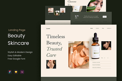 Cyantic - Beauty Skincare Landing Page beauty landing page make up product skincare ui ux website