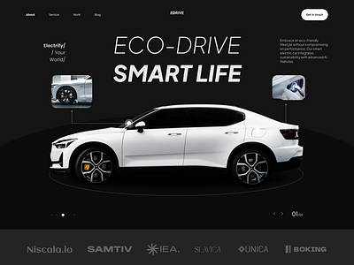 Edrive - Electric Car Product Landing Page car display e commerce landing page product shop ui ux website