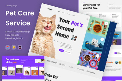 Petlovy - Pet Care Service Website branding display product e commerce landing page pet shop product ui ux website