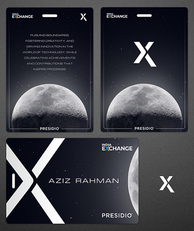 XChange - Space Theme - Bag Tag 2023 bagtag branding dark graphic design id idcard logo moon presidio space spaceexploration