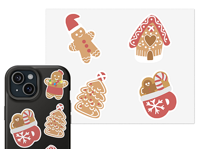 Special Stickers for Early Xmas🎄 branding christmas design digital art graphic design illustration printable stuff sticker design sticker pack typography vector