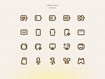 Lumina Icon 2.0 - Device app assets battery bevel branding design device device icon futuristic icon icon design illustration platform saas ui