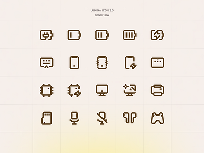 Lumina Icon 2.0 - Device app assets battery bevel branding design device device icon futuristic icon icon design illustration platform saas ui