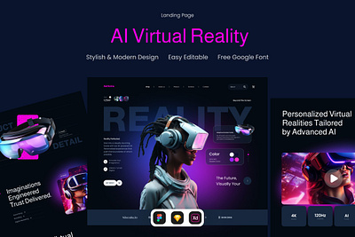 Aetheria - AI Virtual Reality website agency ai ar display product e commerce landing page product tech ui ux virtual reality vr website