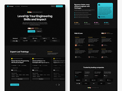 Hackages Website Design Update course course platform design design education homepage landing landingpage saas skills software engineer training uiux design web web design webflow website website optimization website redesign
