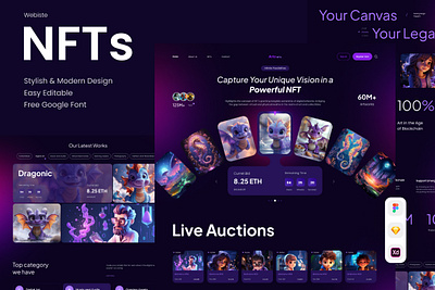 Arto NFTs - NFTs Website blockchain crypto landing page nft ui ux website