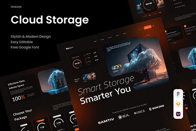 SkySync - Cloud Storage Website ai cloud server data landing page storage tech ui ux website