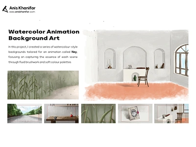 Watercolor Animation Background Art animation art background art bg design concept illustration minimal watercolor