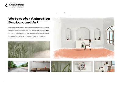 Watercolor Animation Background Art animation art background art bg design concept illustration minimal watercolor