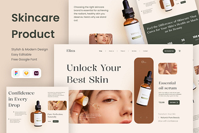 Elixa - Skincare Product Website agency beauty care display e commerce landing page product skincare ui ux website