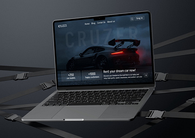 Car Rental Website car carrental darkmood design logo mockup rent ui ux website