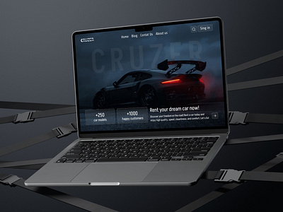 Car Rental Website car carrental darkmood design logo mockup rent ui ux website