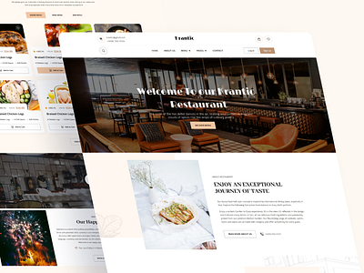 Classic Restaurant Website UI Design booking system creative ui design interactive menu modern restaurant website obile friendly design responsive design restaurant ui ui website design