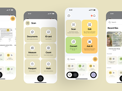 AI Scanner App ai ai mobile app android app design app ui documents scanning image scan ios mobile ui phone scanner product design scan scanner scanner app scanner app ui uiux