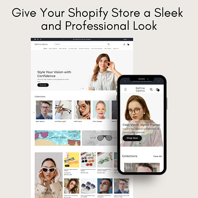 Refine Optics Premium Shopify Theme improve conversion rate multi purpose theme premium shopify theme premium theme refine optics shopify designer shopify developer shopify theme shopify ui shopify ux