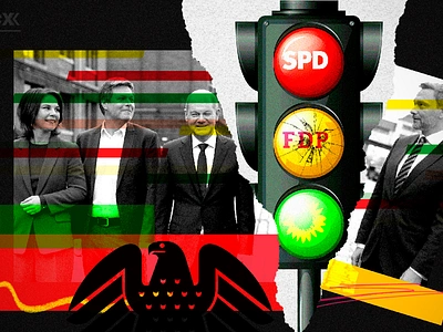 German traffic light coalition article editorial illustration germany graphic design newsletter politics