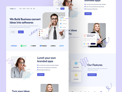 SaaS Landing Page website digital marketing homepage landing page marketing website minimalist saas landing page saas landing page website web site website mockup