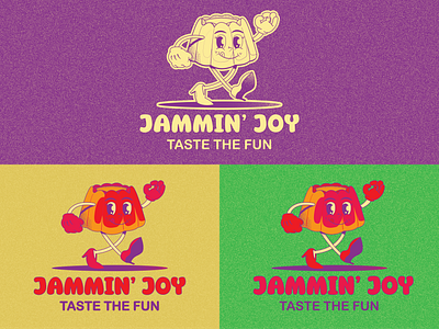 Retro Logo Concept For Jelly Company " JAMMIN' JOY " 3d animation branding cartoon cartoon logo design font graphic design hand draw illustration kids logo logo design mascot motion graphics retro retro mascot