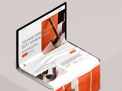 Interior Design Web Page interior design knob door landing page luxury orange ui web design