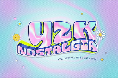 Y2K Nostalgia Display Font chunky chunky font chunky fonts fonts fun font millennial font millennial fonts pretty fonts psychedelic psychedlic retro fonts wavy fonts wavy letters wavy retro wavy retro font y2k y2k aesthetic y2k fonts procreate y2k nostalgia display font