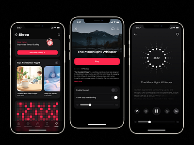 Sleep Tracker app concept design ios mental health ui ux yoga