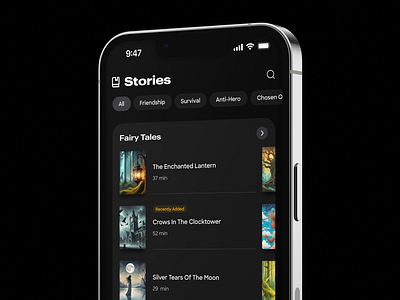 Stories app concept design ios mental health ui ux yoga