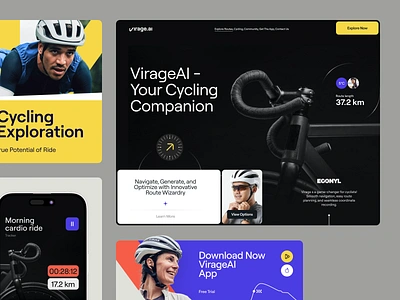 Website for a Fitness App ✦ Virage design interface product service startup ui ux web website