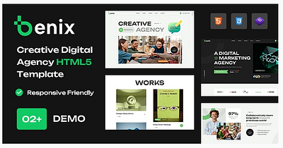 Creative Digital Agency & Portfolio HTML5 Template busuness digital ajency graphic design marketiing ui