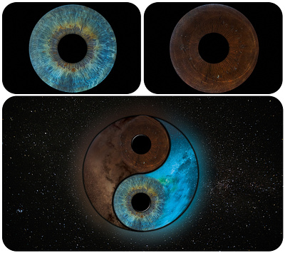 galaxy yin yang with eyes design graphic design photoshop poster