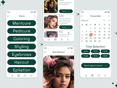 Beauty Salon - Mobile App Concept app beauty branding creative design hairstyles mobile ui ux