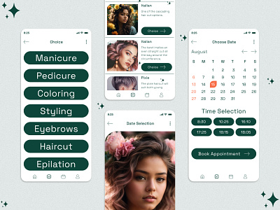 Beauty Salon - Mobile App Concept app beauty branding creative design hairstyles mobile ui ux