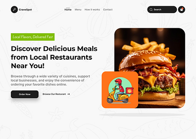 HERO SECTION FOR A FOOD DELIVERY WEBSITE branding product design ui ui designer uiuxdesign