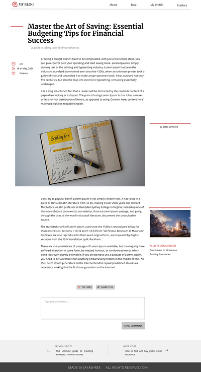 Typography : Blog Layout Design