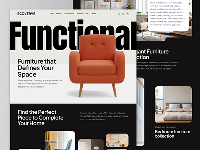 EcoVerve - Furniture Landing Page chair clean design ecommerce furniture furniture landingpage furniture web furniture website landing page online shop shop shop web shopify store ui uiux web design website