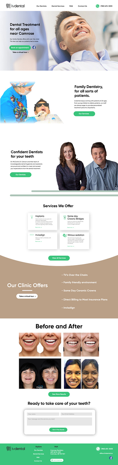 LivDental: Dental Treatment clean dental dental clinic design health livdental minimal ui ux web design