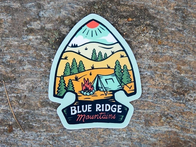 Blue Ridge Arrow branding design illustration lettering merch design outdoors skitchism sticker t shirt typography vintage