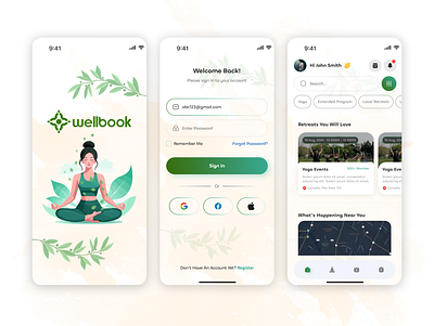 WELLBOOK APP DESIGN branding design graphic design illustration ui ux