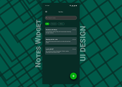 Notes Widget UI Design alert app brand dailyui design feedback figma illustration mobile notes screen trend trending ui widget