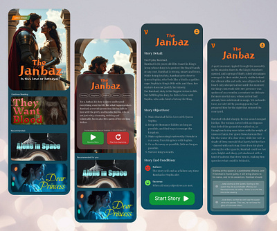 Interactive Story App Design ui
