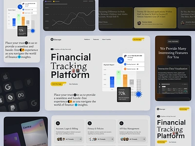 Sincope -Financial Management landing Page app branding component dark mode design financial tracking fintech graphic design illustration landing page logo product desing tracking app uiux uiux design uxdesign vector web design web site webapp