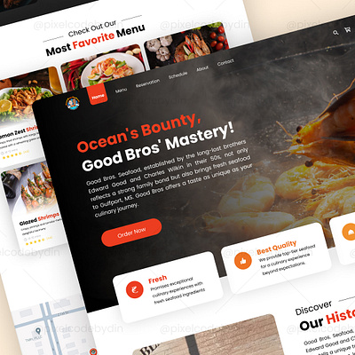 🦞 Good Bros - Website Design cleandesign design freshseafood goodbros reservationux seafoodweb ui uidesign uiuxdesign userexperience userfriendlydesign userinterface ux uxdesign webdesign websitedesign