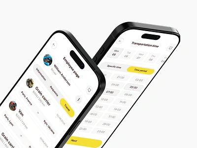 Employee page, transportation | Cargo transportation, booking booking cargo delivery development driver employee fleet logistics management no code no code development nocode orders transport transportation ui ui desing uidesign web design web development