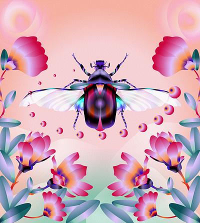 The Trippy Beetle animation beetle branding creativedesign design graphic design illustration logo motion graphics nature plants typography ui ux vector