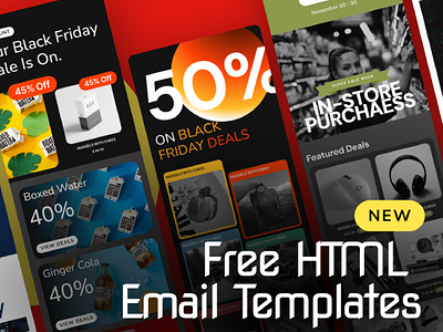 Free Black friday HTML email templates | MailUi black friday design email email temaplates email template emal ui