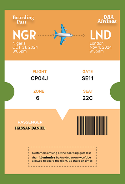 Boarding Pass app branding graphic design ui ux