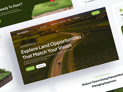 Land Property Homepage Landing Page Eco Agriculture agriculture app eco homepage land landing landing page ui web website