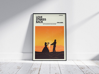 Love Strikes Back - Star Wars Theme Minimalist Poster Design filmposter minimalistposter starwar