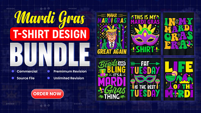 Mardi Gras T-Shirt Design Bundle